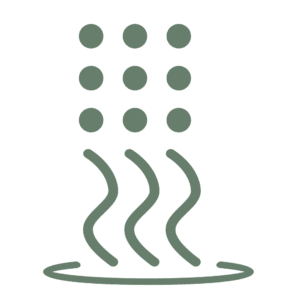 A simple graphic of a plastic melting process