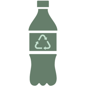 A simple graphic of a recyclable plastic bottle