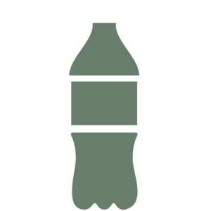 A simple graphic of a plastic bottle without a lid