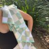 Beach towel being showcased by model