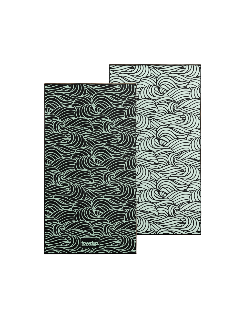 4 Swell mint eco gym towel Australia – white background, both full sides of towel showing