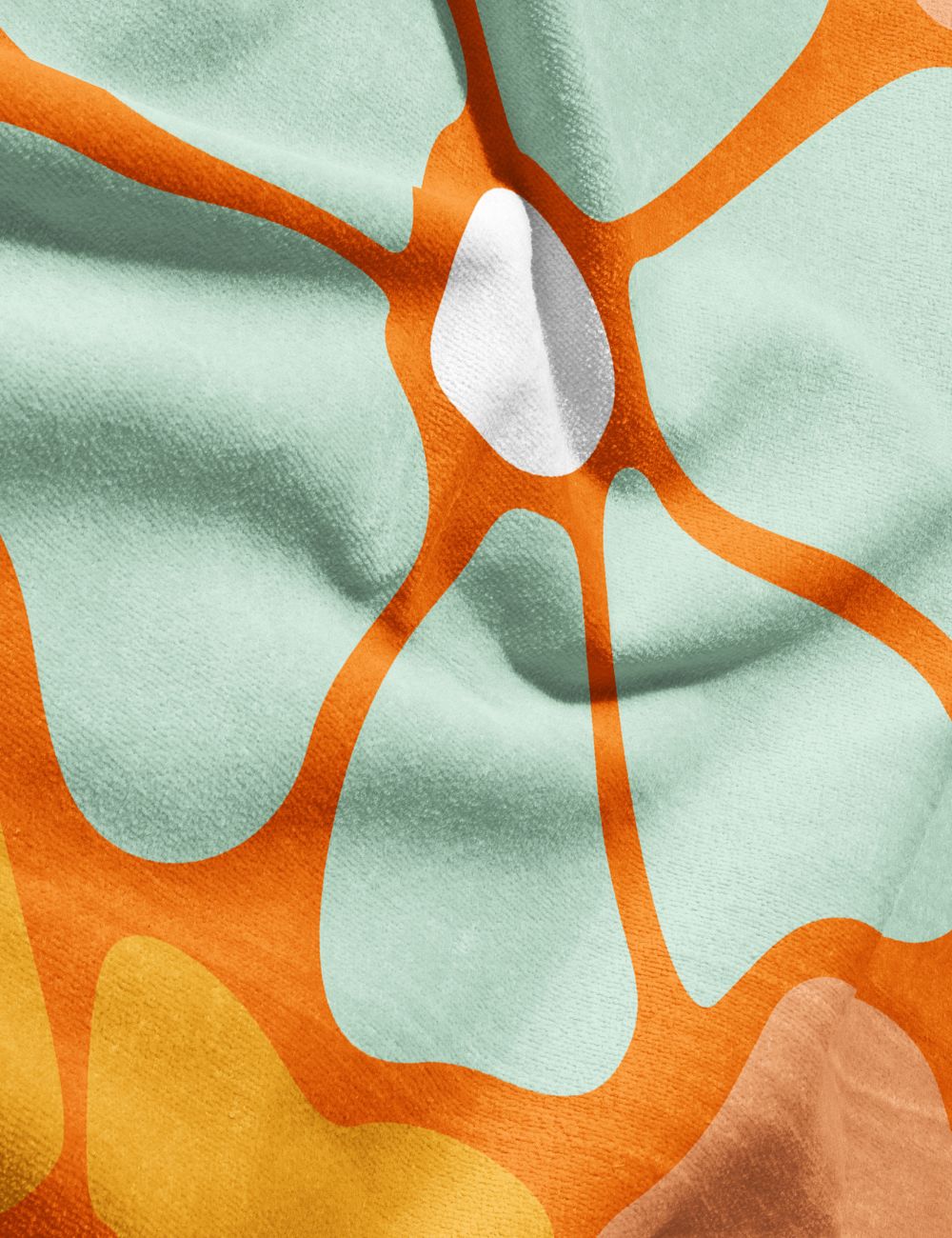 73 Retro Bloom minimalist gym towel – zoomed in to show fabric details