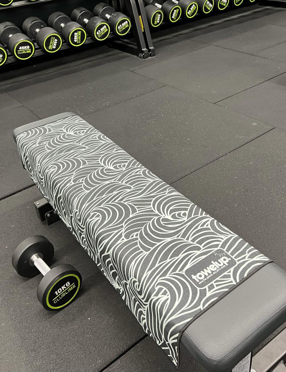 94 A gym towel thrown over gym equipment